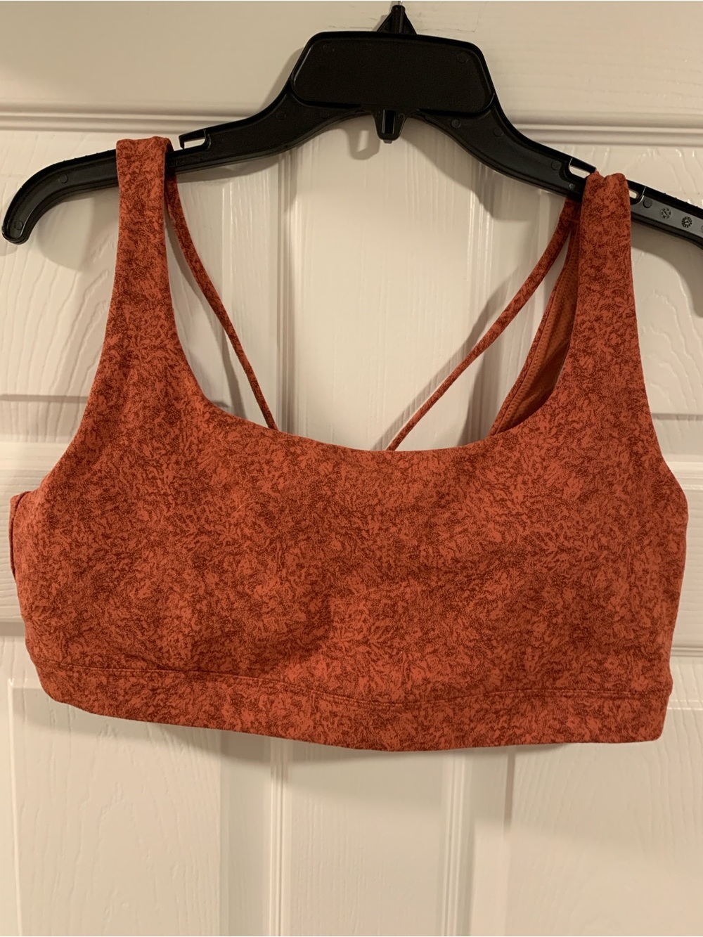 Athleta Terra Cotta Textured Strappy Sports Bra